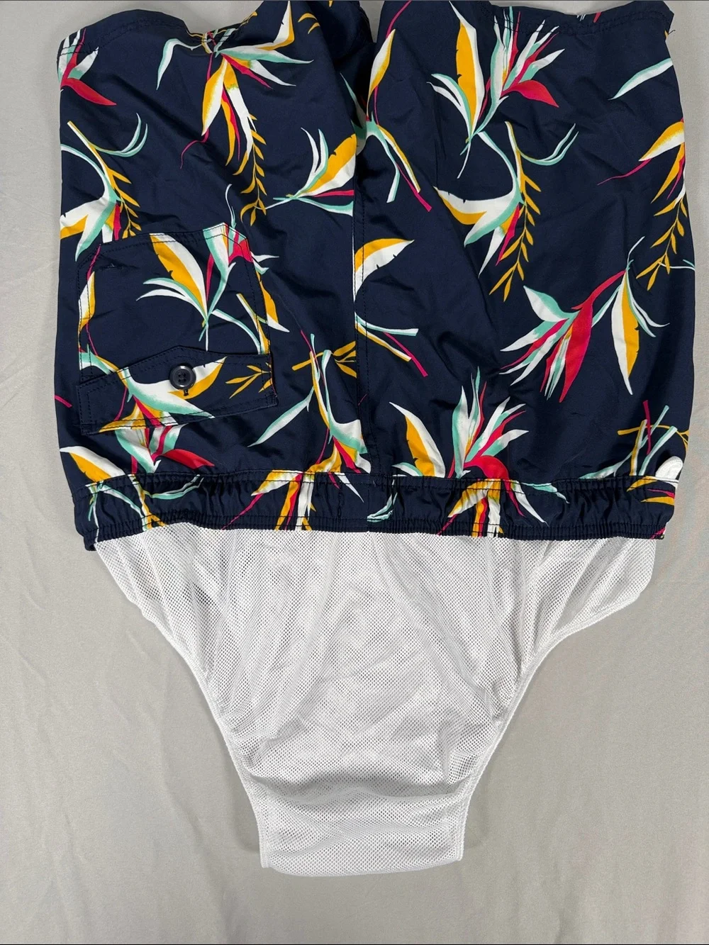 J. Crew Men's Navy Floral Swim Shorts - Versatile Beach Trunks
